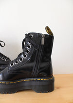 Dr. Martens Toe Guard Black Leather Platform Combat Boots | Size 6