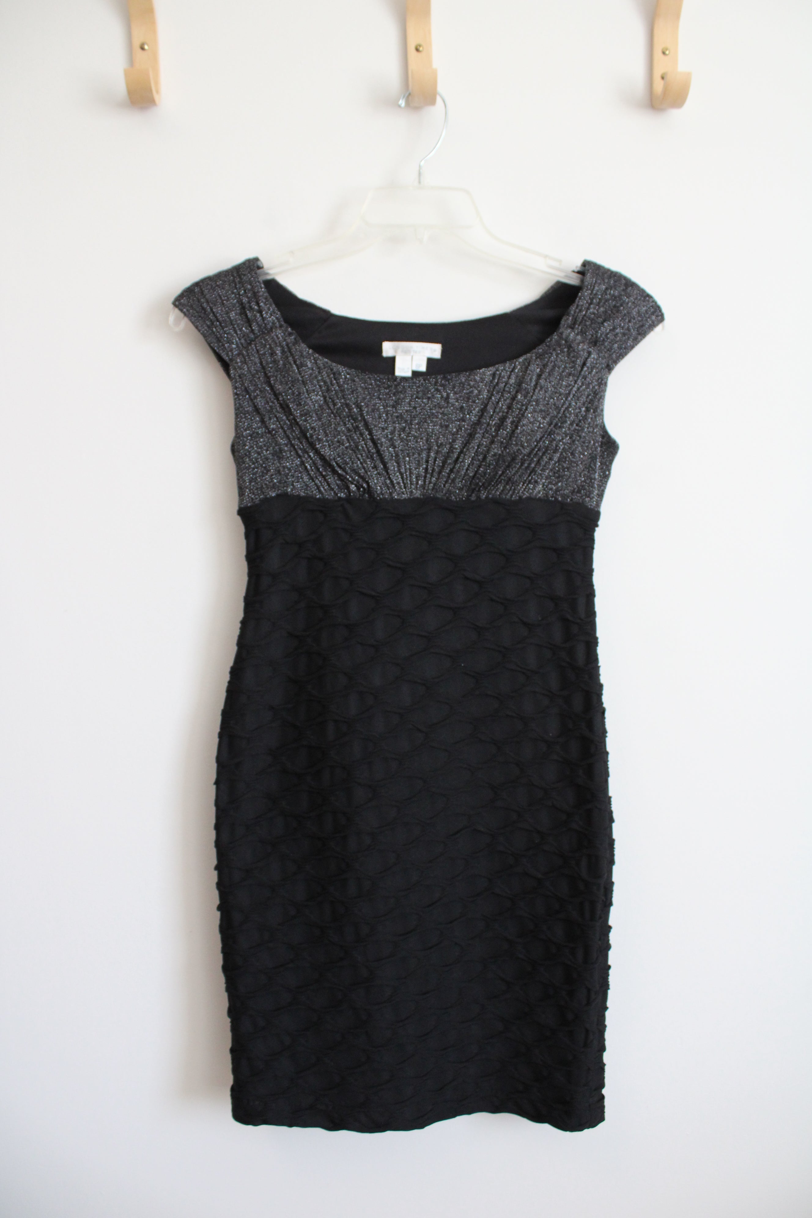 london times metallic dress London Times Black Metallic Sheath Dress