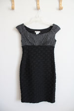 London Times Black Metallic Sheath Dress | 6 Petite