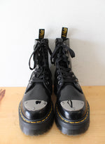 Dr. Martens Toe Guard Black Leather Platform Combat Boots | Size 6