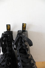 Dr. Martens Toe Guard Black Leather Platform Combat Boots | Size 6