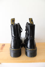 Dr. Martens Toe Guard Black Leather Platform Combat Boots | Size 6