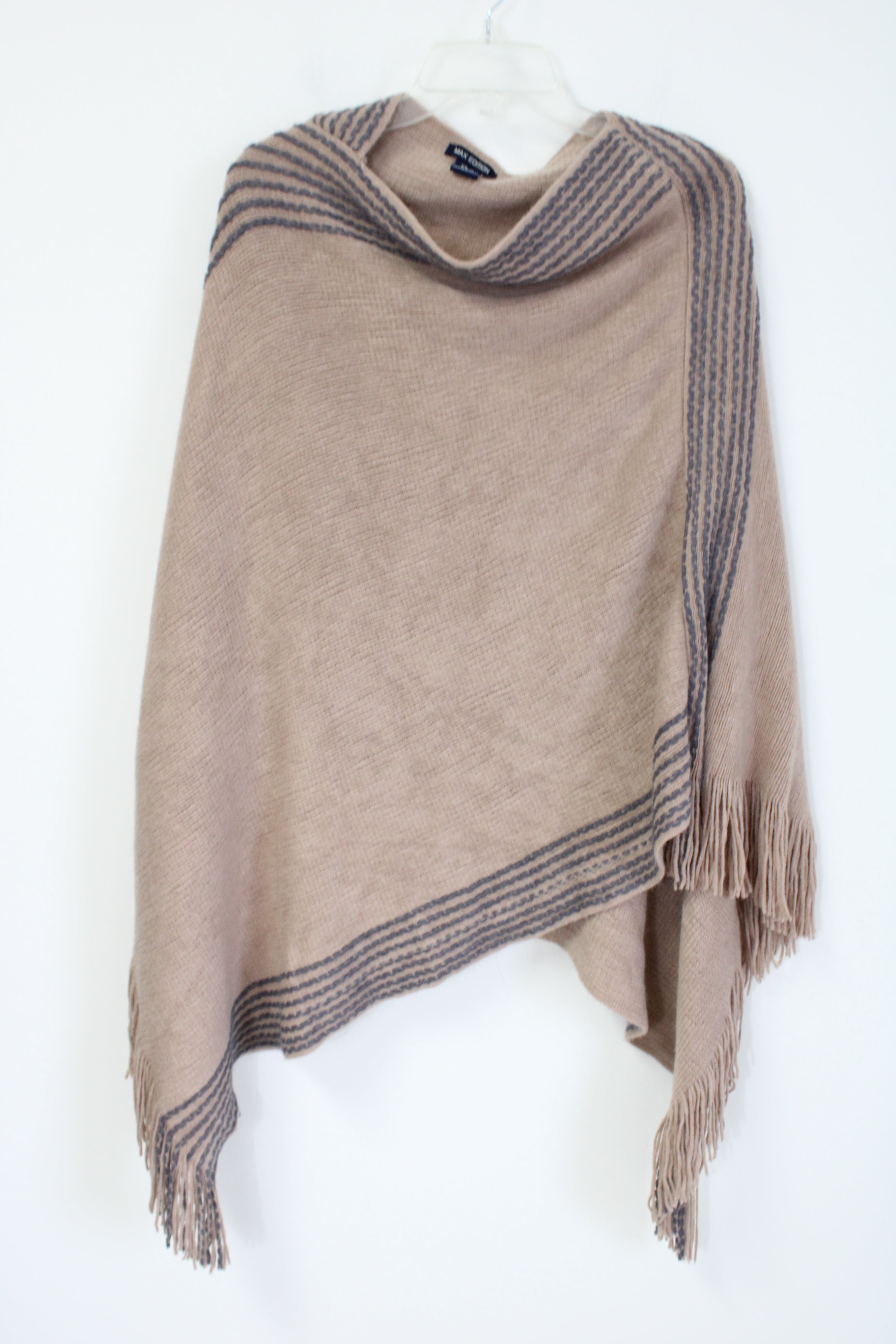 Max Edition Tan & Gray Knit Poncho Sweater | XS/S – Jubilee Thrift