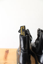 Dr. Martens Toe Guard Black Leather Platform Combat Boots | Size 6