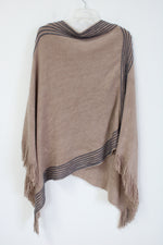 Max Edition Tan & Gray Knit Poncho Sweater | XS/S