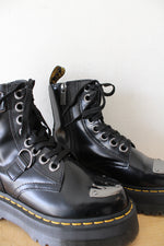 Dr. Martens Toe Guard Black Leather Platform Combat Boots | Size 6