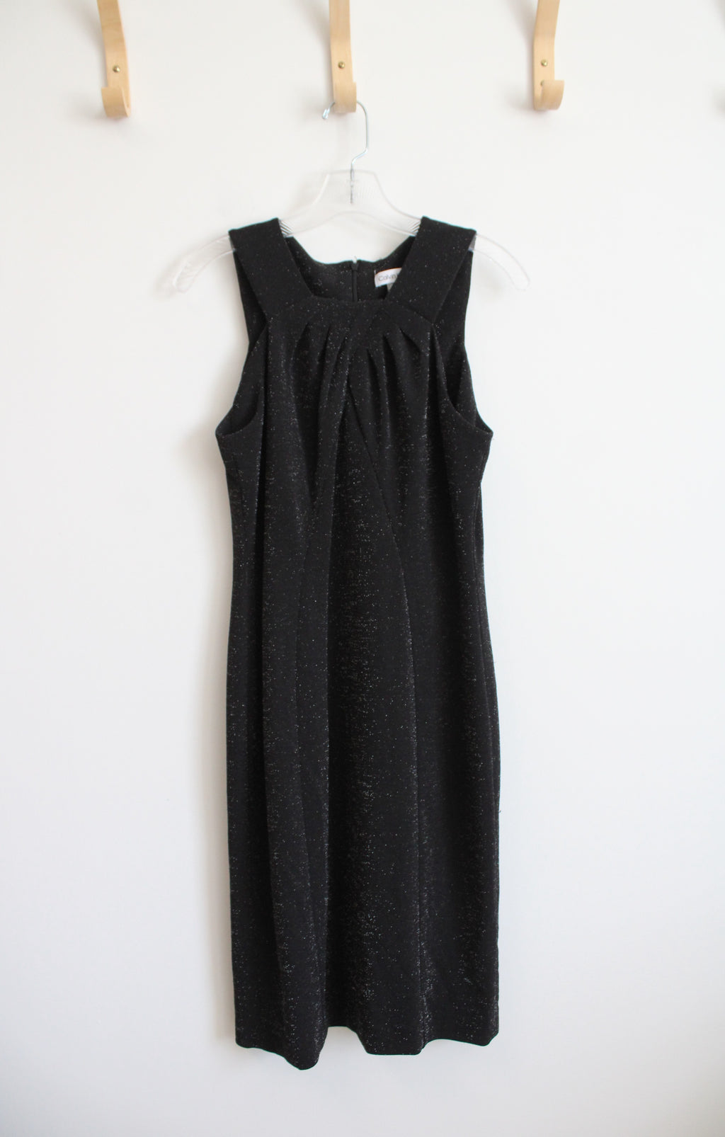 Calvin Klein Black Silver Metallic Sleeveless Dress | 10