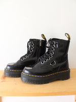 Dr. Martens Toe Guard Black Leather Platform Combat Boots | Size 6