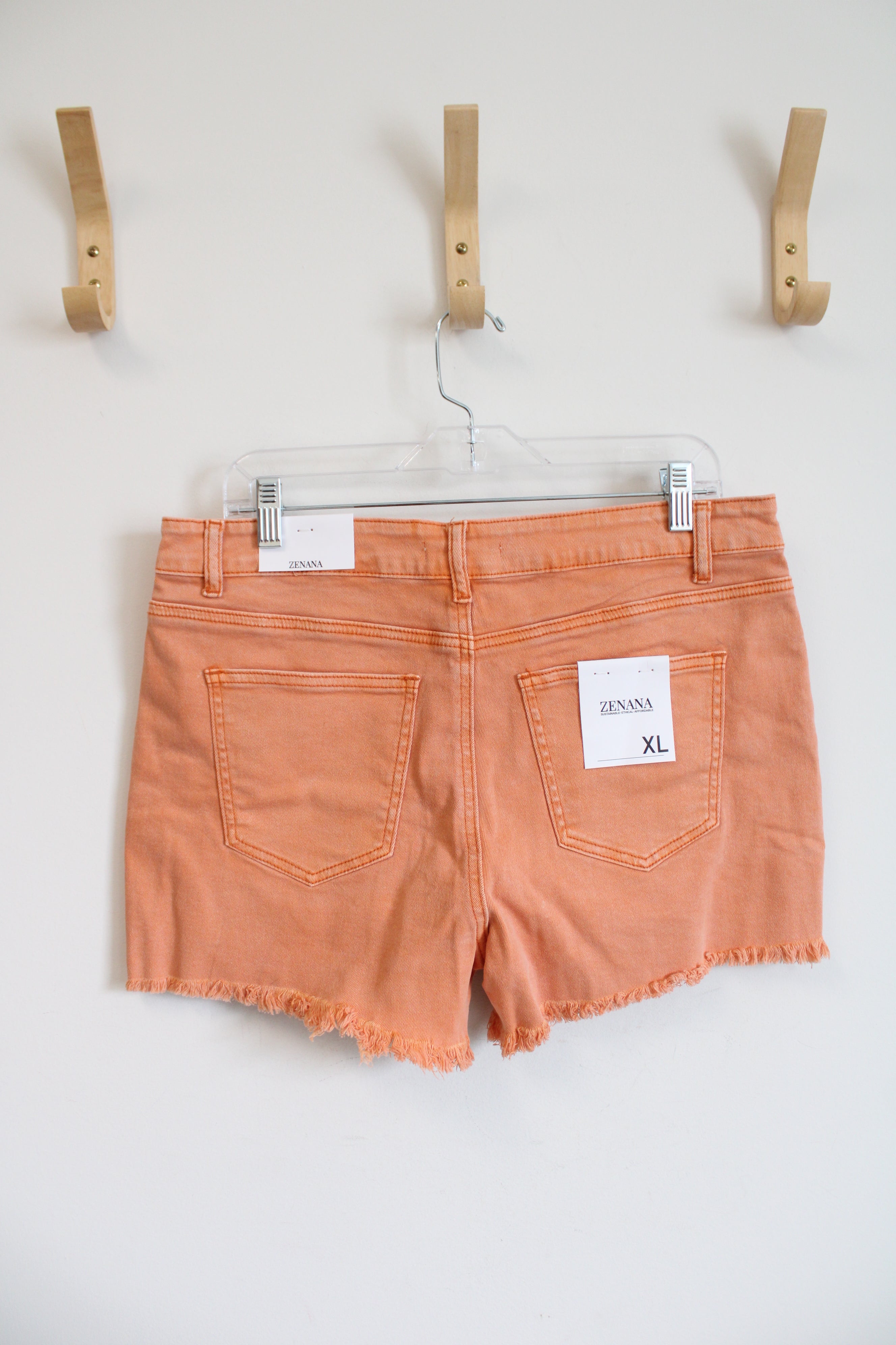 NEW Zenana Orange Cut Off Jean Shorts | XL