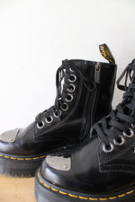Dr. Martens Toe Guard Black Leather Platform Combat Boots | Size 6