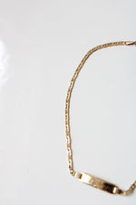 14KT Yellow Gold MaryAnn Name Plate Anklet