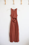 NEW Hollister Rust Ribbed Knit Open Front Fitted Dress | XXS