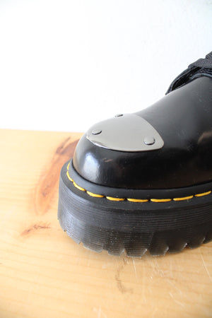 Dr. Martens Toe Guard Black Leather Platform Combat Boots | Size 6