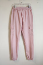 New Balance Pink Cargo Joggers with Shimmer NB Logo | S