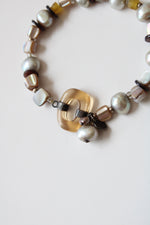 Silpada Genuine Pearl & Glass Beaded Stretch Bracelet