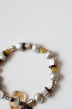 Silpada Genuine Pearl & Glass Beaded Stretch Bracelet