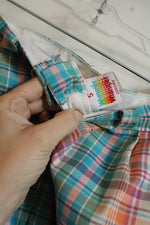 Wrangler Vintage Teal Orange and Pink Plaid Pleated Pants | 5