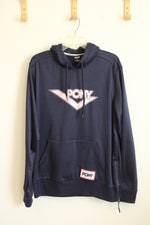PONY Navy Blue and Pink Hoodie with Zip | L