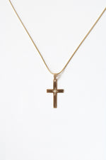 14K Yellow Gold Cross Pendant Necklace