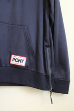 PONY Navy Blue and Pink Hoodie with Zip | L