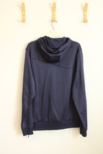 PONY Navy Blue and Pink Hoodie with Zip | L
