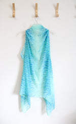 Blue & Green Patterned Sleeveless Cardigan | S/M