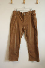 Jones New York Brown Velvet Straight Leg Stretch Pants | 16