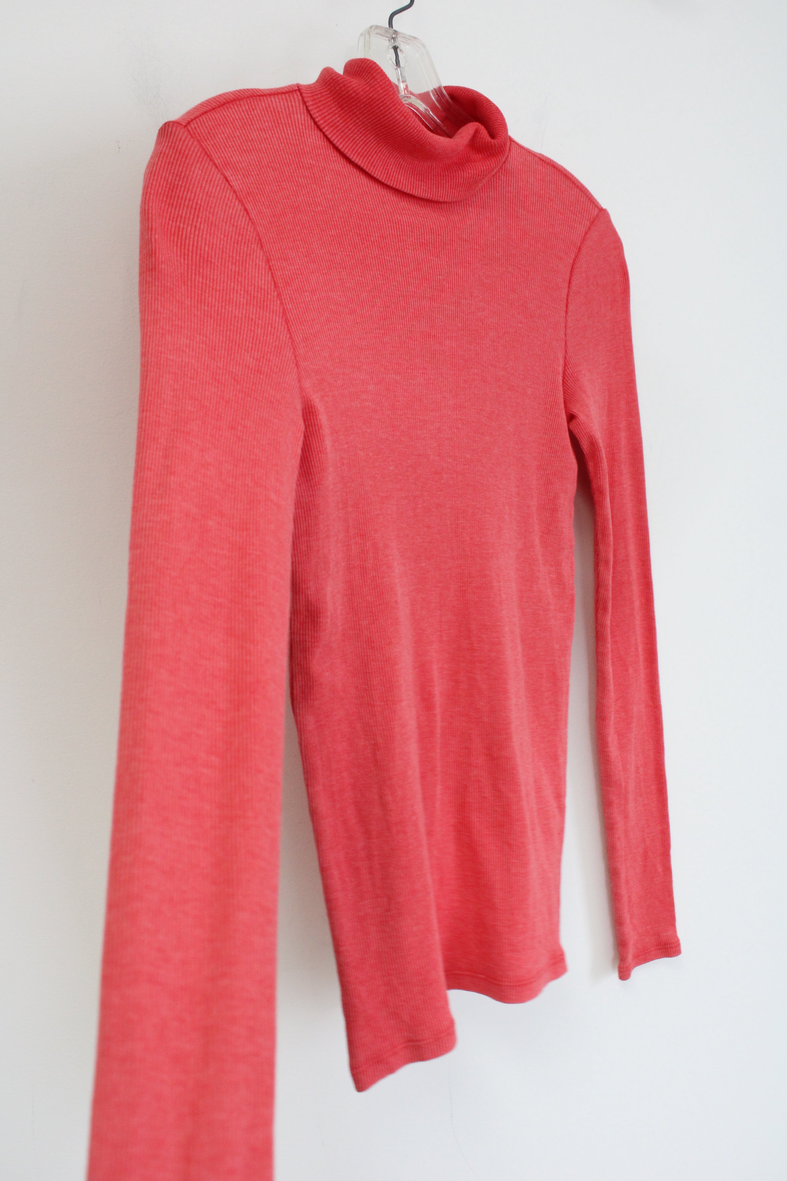 Aerie Real Soft Coral Ribbed Turtleneck Long Sleeved Shirt | XS