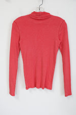Aerie Real Soft Coral Ribbed Turtleneck Long Sleeved Shirt | XS