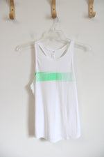Under Armour White & Green Athletic Tank | M