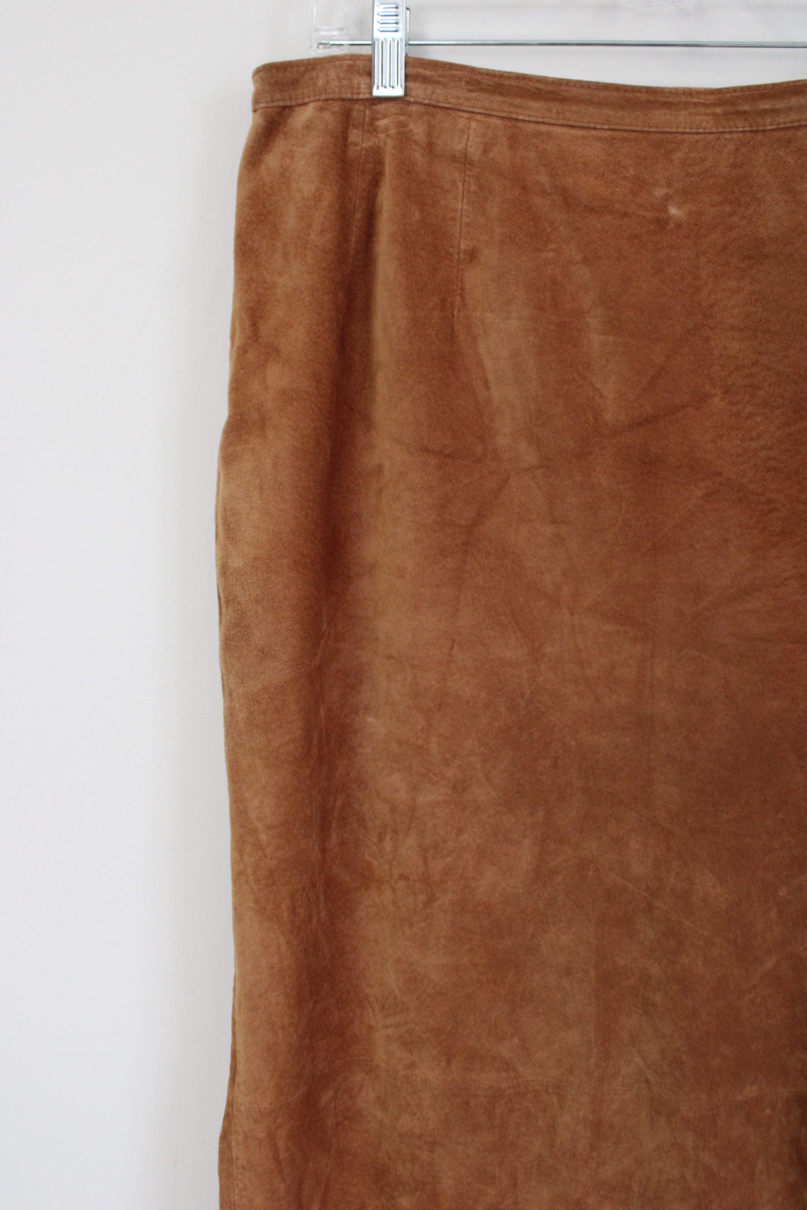 Andrea Viccaro Brown Suede Leather Maxi Skirt | 14