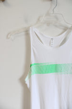 Under Armour White & Green Athletic Tank | M