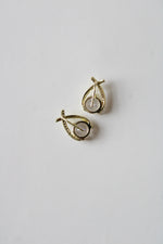 Sterling Gold Tone Teardrop CZ Earrings