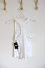 Under Armour White & Green Athletic Tank | M