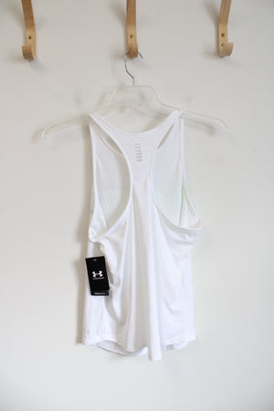 Under Armour White & Green Athletic Tank | M
