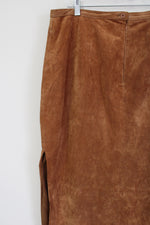 Andrea Viccaro Brown Suede Leather Maxi Skirt | 14