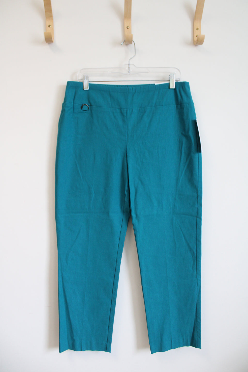NEW Jules & Leopold Pull On Slim Leg Ankle Length Teal Blue Pants | L