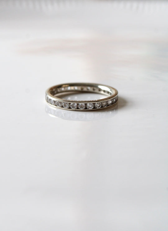 14K White Gold Infitnity CZ Ring | Size 10