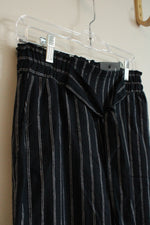 NEW Maurice's Linen Blend Navy and White Striped Cargo Pocket Drawstring Pants | S