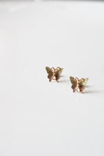 Two-Tone Yellow & Rose Gold 10K Butterfly Stud Earrings