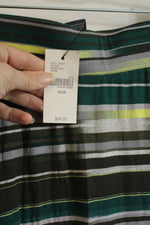 NEW Lane Bryant Green Gray and Yellow Striped Maxi Skirt | 18/20