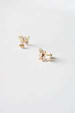 Two-Tone Yellow & Rose Gold 10K Butterfly Stud Earrings