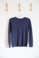 Fruit Of The Loom Blue Waffle Knit Long Sleeved Shirt | M