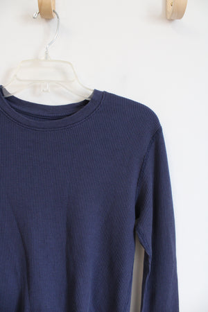 Fruit Of The Loom Blue Waffle Knit Long Sleeved Shirt | M