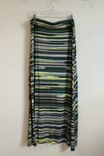 NEW Lane Bryant Green Gray and Yellow Striped Maxi Skirt | 18/20