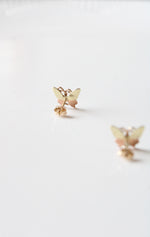 Two-Tone Yellow & Rose Gold 10K Butterfly Stud Earrings