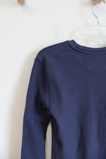 Fruit Of The Loom Blue Waffle Knit Long Sleeved Shirt | M