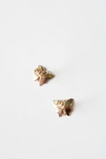Two-Tone Yellow & Rose Gold 10K Butterfly Stud Earrings