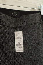 NEW White House Black Market Gray Tweed Pants with Black Waistband | 8
