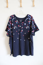 Woman Within Red White & Blue Heart & Stars Top | 4X